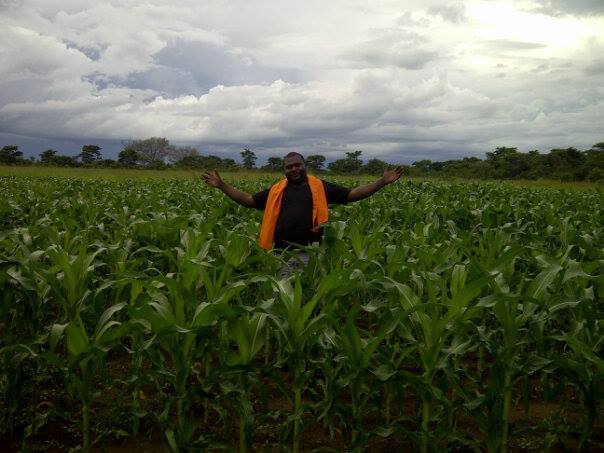 A farmer managing livestock and crops together